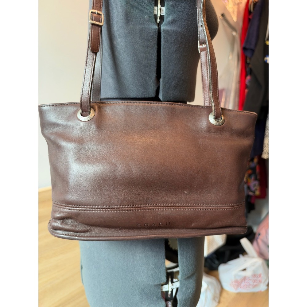 Vintage Coach 4243 Tote Shoulder Bag Brown Leather Heritage Dark Academia 90's